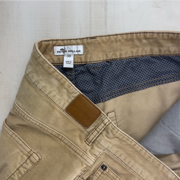 PETER MILLAR men’s corduroy straight pants tan work career casual weekend 38 - Picture 2 of 5